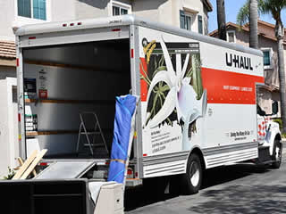 unloading u-haul truck